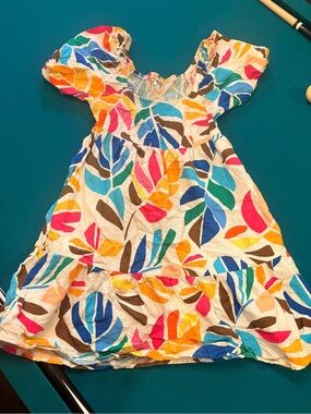 Tabitha Brown x Target Multicolor Leaf-Print Puff Sleeve Dress